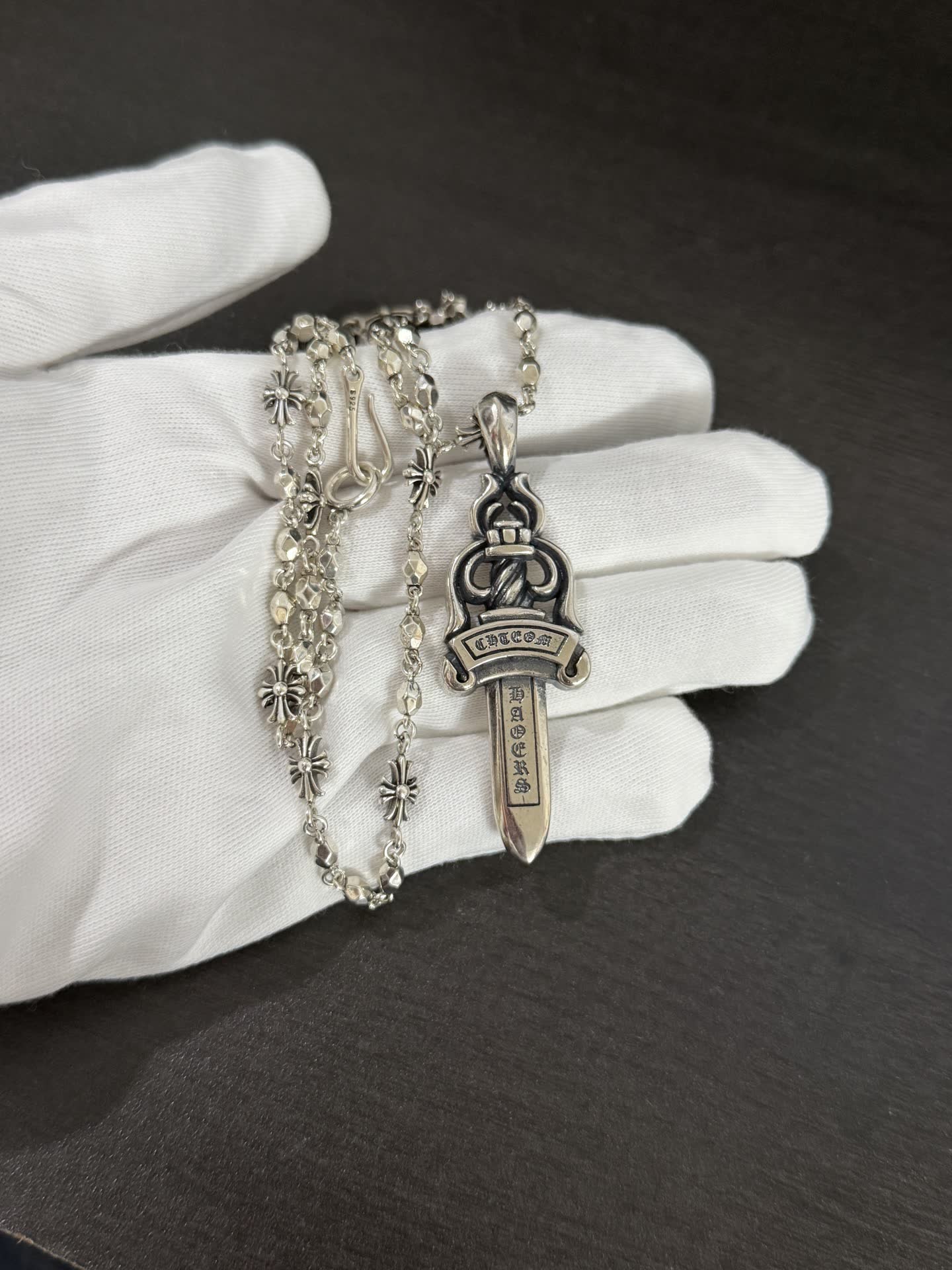Chrome Hearts Silver Sword Pendant Necklace